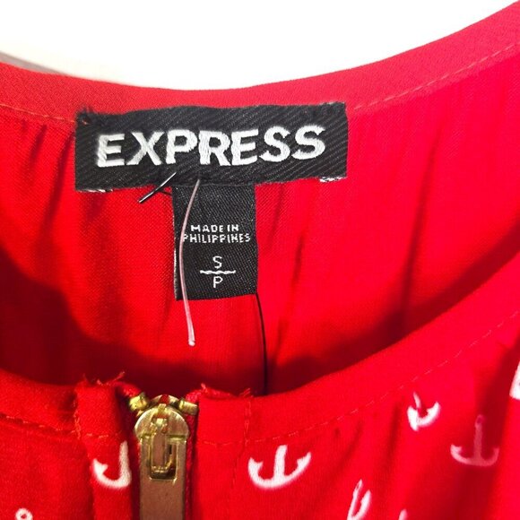 Express Red White Nautical Ship Anchor Cami Top - Picture 4 of 6